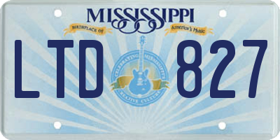 MS license plate LTD827