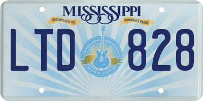 MS license plate LTD828