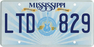 MS license plate LTD829
