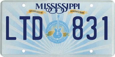 MS license plate LTD831