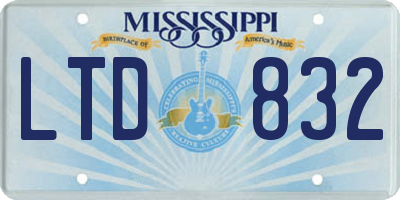 MS license plate LTD832