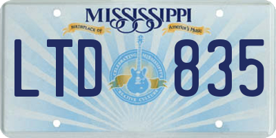 MS license plate LTD835