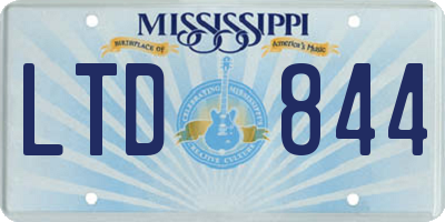 MS license plate LTD844