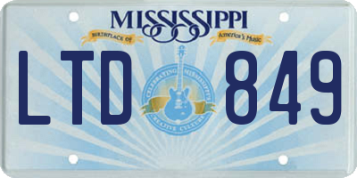 MS license plate LTD849