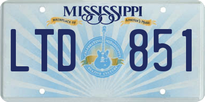 MS license plate LTD851