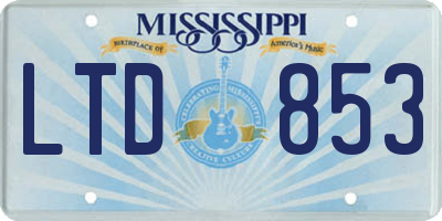 MS license plate LTD853