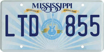 MS license plate LTD855