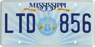 MS license plate LTD856