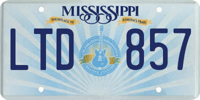 MS license plate LTD857