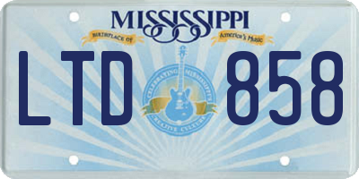 MS license plate LTD858