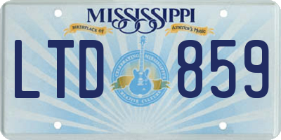 MS license plate LTD859
