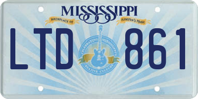 MS license plate LTD861