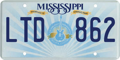 MS license plate LTD862