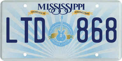 MS license plate LTD868
