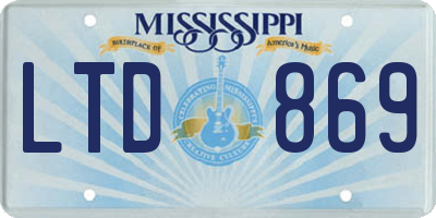 MS license plate LTD869