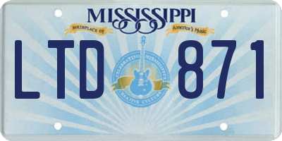 MS license plate LTD871