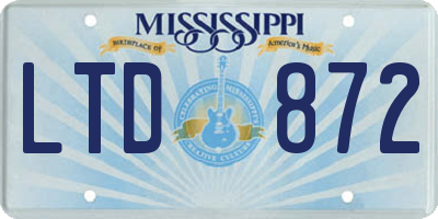 MS license plate LTD872