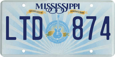 MS license plate LTD874