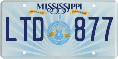 MS license plate LTD877