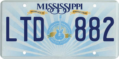 MS license plate LTD882