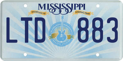 MS license plate LTD883
