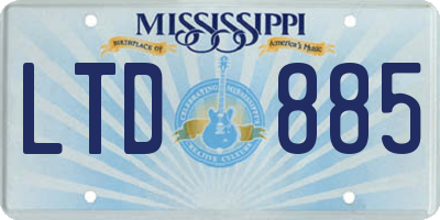 MS license plate LTD885