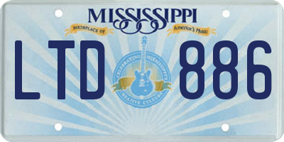MS license plate LTD886