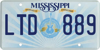 MS license plate LTD889