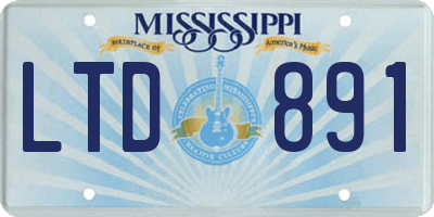 MS license plate LTD891