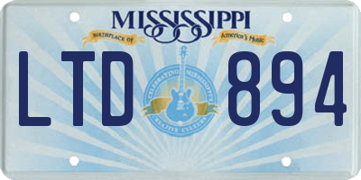 MS license plate LTD894