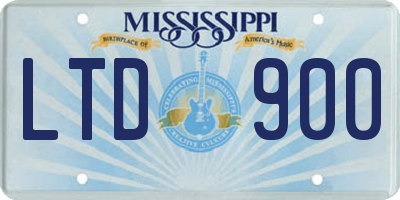 MS license plate LTD900