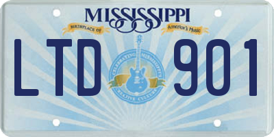 MS license plate LTD901