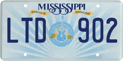 MS license plate LTD902