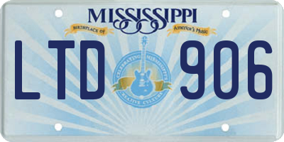 MS license plate LTD906