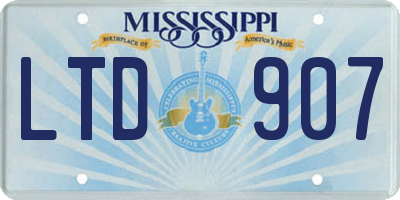 MS license plate LTD907