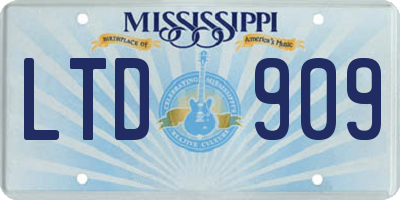 MS license plate LTD909