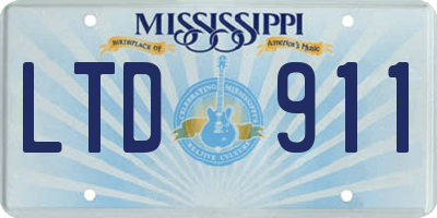 MS license plate LTD911
