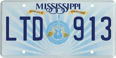 MS license plate LTD913