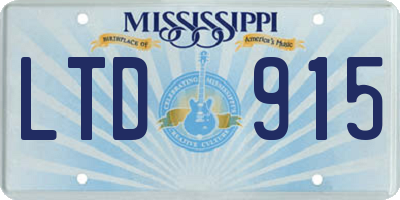 MS license plate LTD915