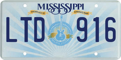 MS license plate LTD916