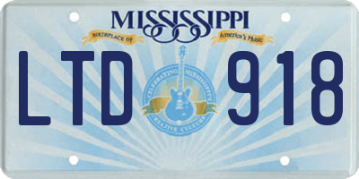 MS license plate LTD918