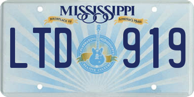 MS license plate LTD919