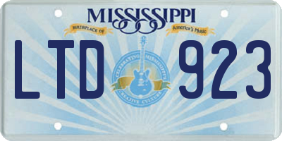 MS license plate LTD923