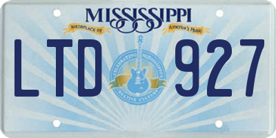 MS license plate LTD927