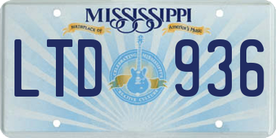 MS license plate LTD936