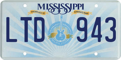 MS license plate LTD943