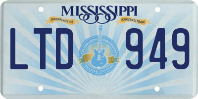 MS license plate LTD949