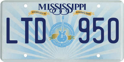 MS license plate LTD950