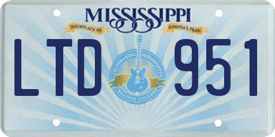 MS license plate LTD951