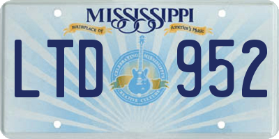 MS license plate LTD952